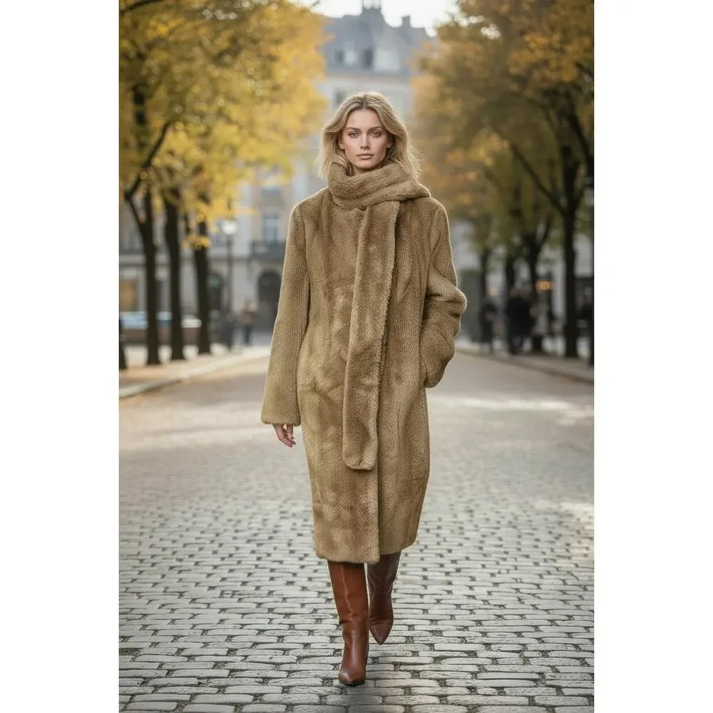 Vintage Women’s 1950’s Tissavel Of France For Country Pacer Faux Fur Coat Size L - Picture 1 of 16